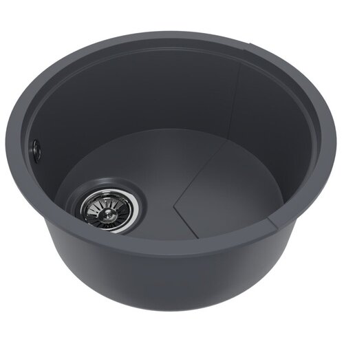 фото Мойка кухонная врезная kitkraken lake, цвет графит, 510х510х210 мм / раковина для кухни