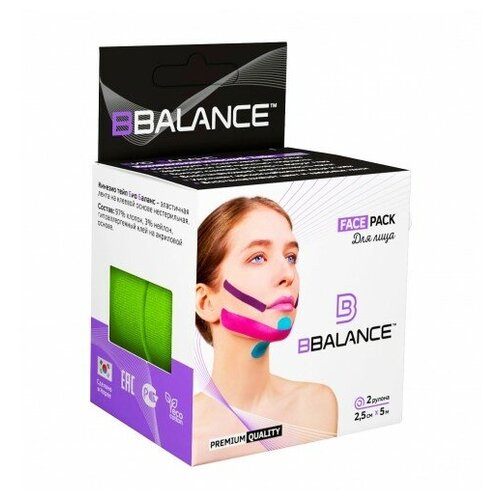 фото Кинезио тейп для лица bb face tape™ 2,5см*10м лайм bbalance