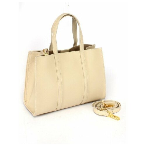 фото Сумка женская натуральная кожа gu 2066-70289, 3отд, плечевой ремень, бежевый 244917 аделия