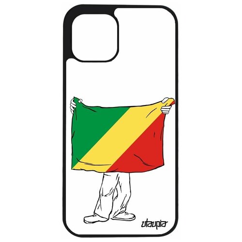 фото Чехол для смартфона iphone 12 pro, "флаг конго браззавиль с руками" государственный страна utaupia