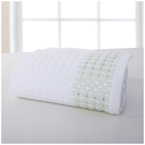 фото Доми полотенце ribbed цвет: белый, зеленый 50х70 см dome