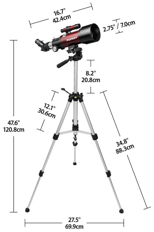 Телескоп Orion GoScope III 70mm (рефрактор на фотоштативе в комплекте с рюкзаком)