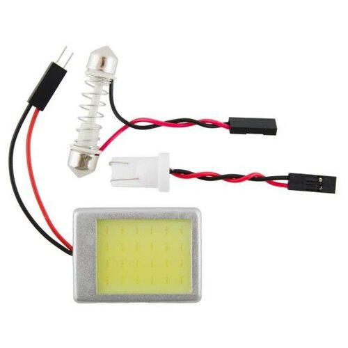 Панель светодиодная T10(W5W) 12V 24 SMD диодов с корпусом Белая SKYWAY