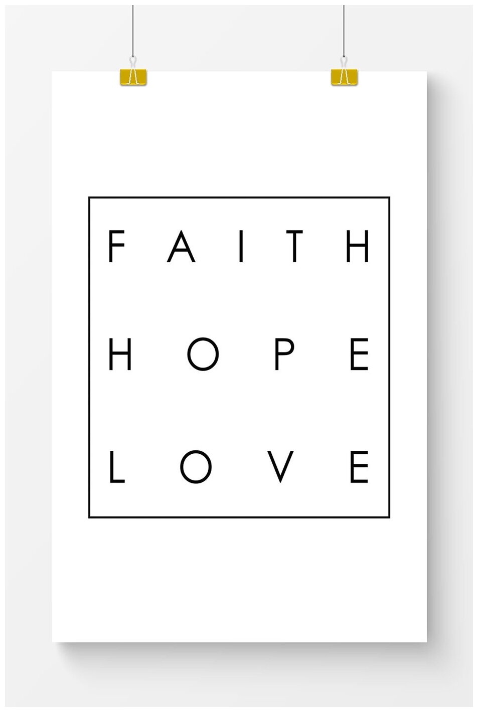 Постер на стену для интерьера Postermarkt Мотивация Faith Hope Love размер 60х90 см постеры картины для интерьера в тубусе