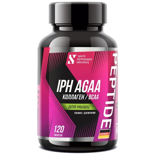 Аминокислотный комплекс BCAA IPH AGAA Collagen STL, 120 табл / БЦАА в таблетка + коллаген + пептиды глютамин пептид iph agaa глутамин для мышц 90 капсул