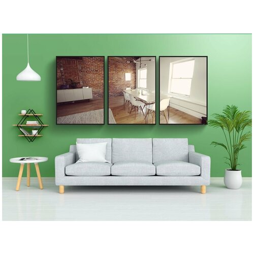 фото Набор модулных постеров для интерьера "офис, стол письменный, стол" 60x90 см. в тубусе, без рамки lotsprints