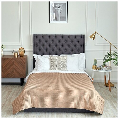фото Плед "классика", темно-бежевый, 200*220 см bozhong home textile