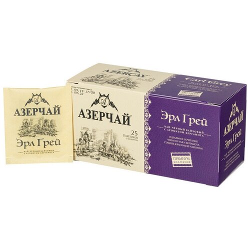Чай Азерчай Premium Collection черн. с бергамотом с кон, 25пак 413641, 1 шт.