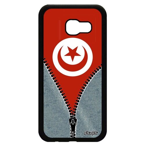 фото Дизайнерский чехол на смартфон // galaxy a5 2017 // "флаг туниса на молнии" туризм стиль, utaupia, серый