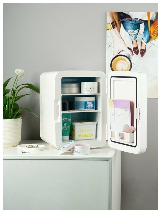 COOLBOXBEAUTY Мини-холодильник для косметики и лекарств Display, 10 литров, белый — фото 5
