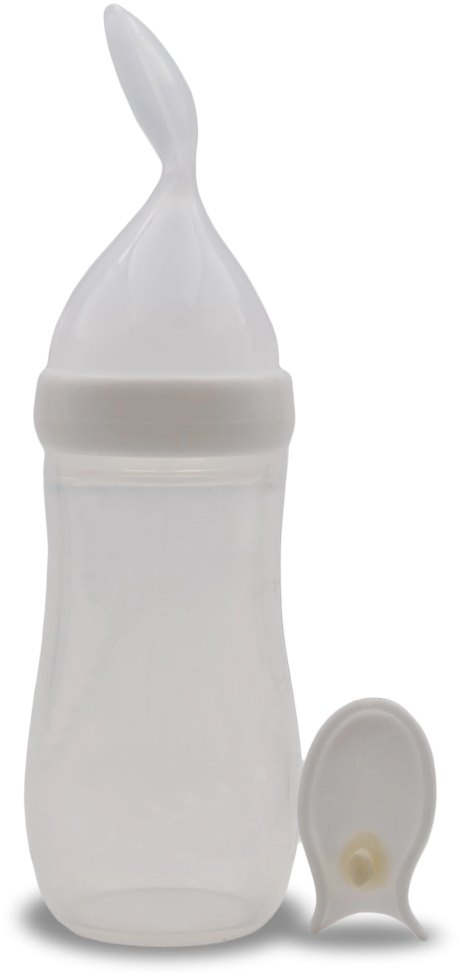 Бутылочка-поильник BabyLand силиконовая с ложкой в блистере, 125мл Baby Land - фото №1