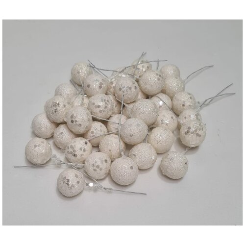 Товары для декорирования. Тычинки. Жемчуг на ножке. Цвет Белые блестящие. Диаметр 2 см, высота с ножкой 7 см. Упаковка 40 шт.