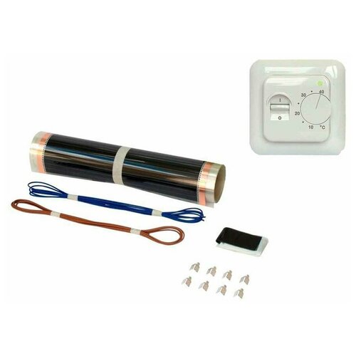 Инфракрасный пленочный теплый пол готовый комплект 60 - 3м2660 Вт с механическим терморегулятором 3639₽