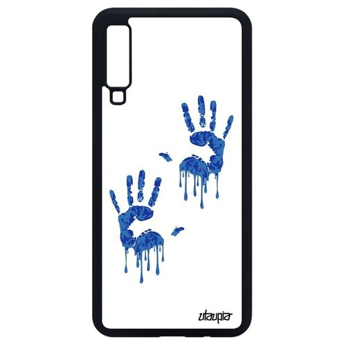 фото Противоударный чехол на мобильный // samsung galaxy a7 2018 // "отпечаток ладони" стиль раста, utaupia, белый