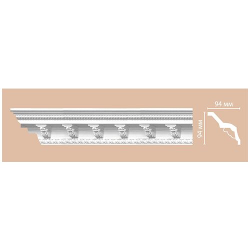 Плинтус потолочный с рисунком DECOMASTER 95338 (94*94*2400мм)