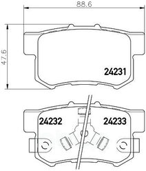 Дисковые тормозные колодки задние NISSHINBO NP-8037 для Acura, Honda, DongFeng (4 шт.)