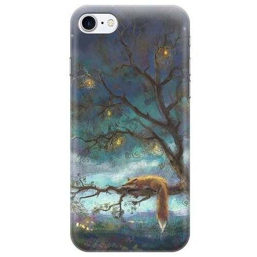 фото Cиликоновый прозрачный чехол artcolor для apple iphone 7 / iphone 8 с принтом "лиса на дереве" re:pa