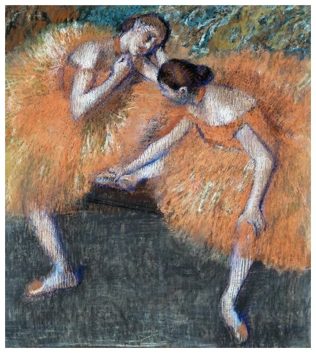 Репродукция на холсте Две танцовщицы №2 Дега Эдгар 30см. x 34см.