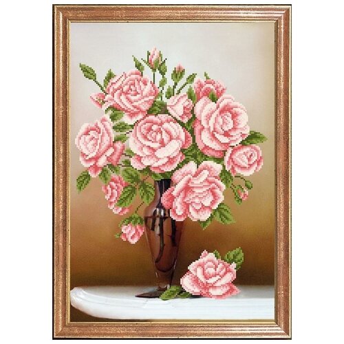 Рисунок на ткани для вышивания бисером Магия канвы Свежие розы, 39х27 см, арт. КС064