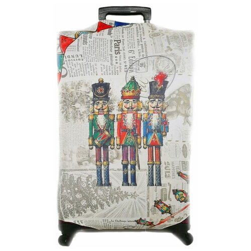 фото Чехол для чемодана щелкунчики (бежевый), размер: s myatashop