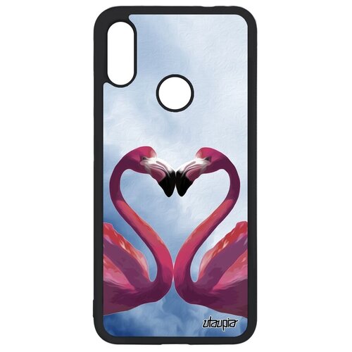 фото Противоударный чехол на телефон // xiaomi redmi note 7 // "фламинго" пара сердце, utaupia, голубой