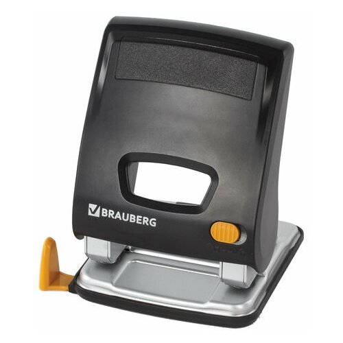 Дырокол Brauberg Easy Press, до 30 листов, черный (экономия усилий) (224343)