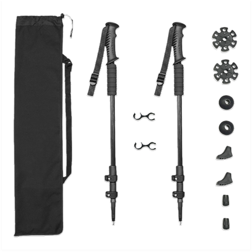 фото Палки для скандинавской ходьбы с системой flip-lock (внешний замок), черные, 61-135см нет бренда