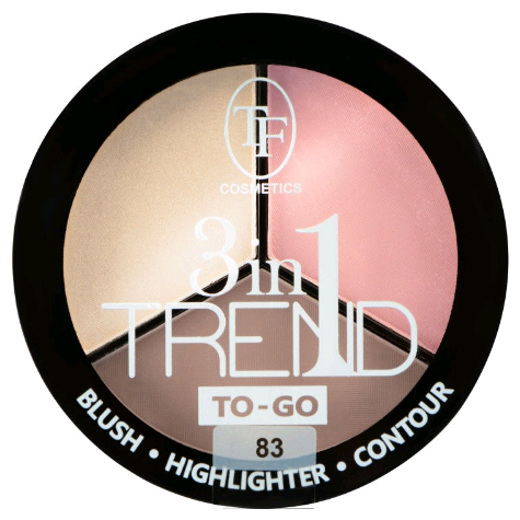 TF Cosmetics Палетка для контуринга лица 3in1 Trend To-go, 83