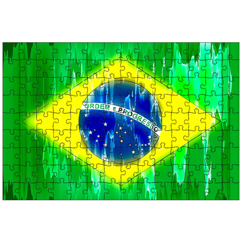 фото Магнитный пазл 27x18см."бразилия, национальный флаг, флаг" на холодильник lotsprints