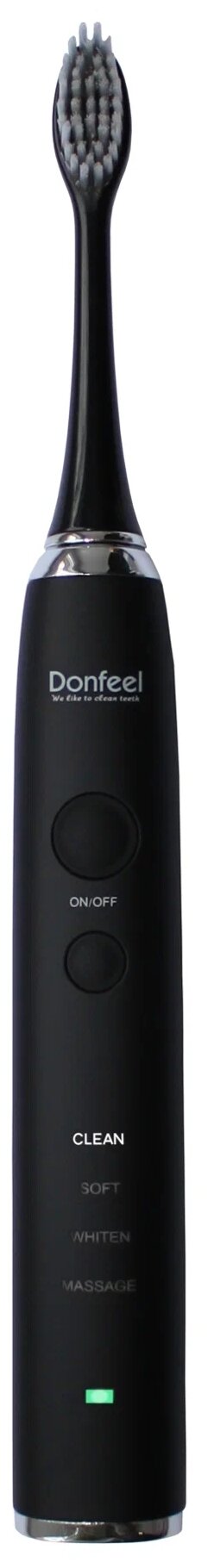 Электрическая зубная щетка Donfeel HSD-010 черная с УФ-лампой, 3 насадки - фотография № 4