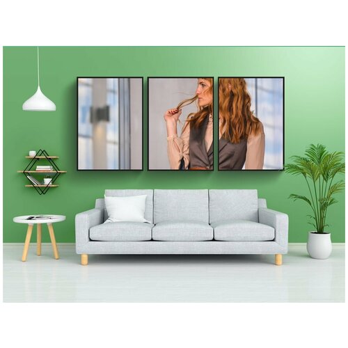 фото Набор модулных постеров для интерьера "красивая, бизнес, женщина" 60x90 см. в тубусе, без рамки lotsprints