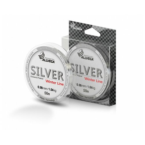 ALLVEGA Леска монофильная ALLVEGA Silver 50м 0,09мм, 1,04кг, серебристая