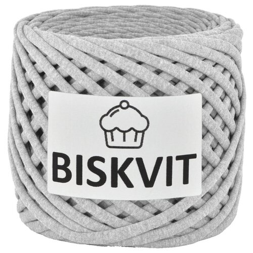 Трикотажная пряжа Biskvit Серый меланж, 100 м