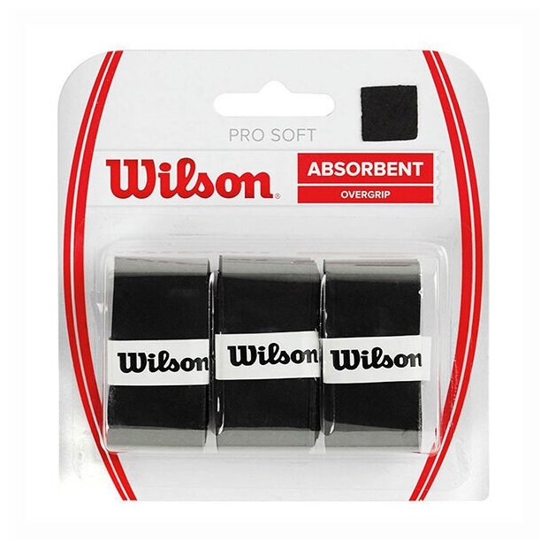 Обмотка для ручки ракетки Wilson Overgrip Pro Soft x3 Black WRZ4040BK