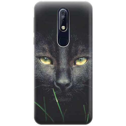 фото Gosso ультратонкий силиконовый чехол-накладка для nokia 7.1 (2018) с принтом "кошка в темноте"