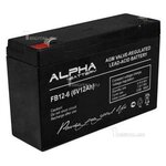 Свинцово-кислотный аккумулятор ALPHA BATTERY FB 12-6 (6 В, 12 Ач) - изображение