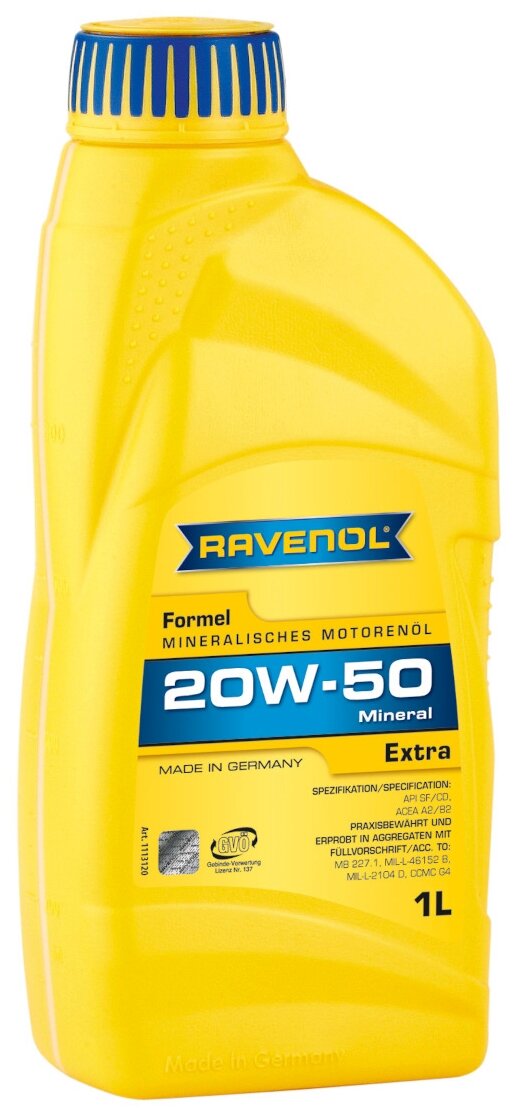 Моторное масло RAVENOL Formel Extra SAE 20W-50 SF-CD ( 1л) new