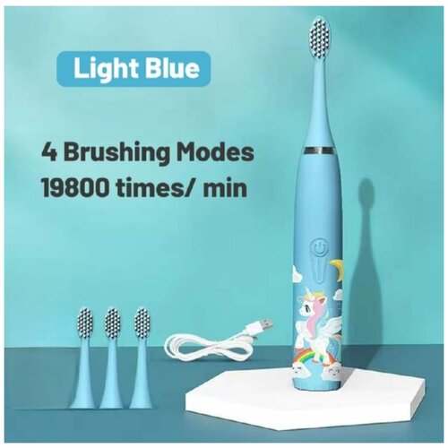 Электрическая зубная щетка Детская электрическая зубная щетка Зубная щетка Детская зубная щетка Детская электрическая щетка Голубая 59900₽