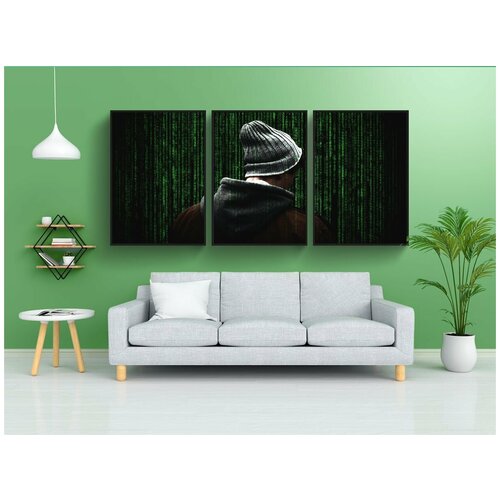 фото Набор модулных постеров для интерьера "кибер-безопасности, кибербезопасность, компьютерная безопасность" 60x90 см. в тубусе, без рамки lotsprints