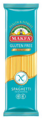 Макфа Макароны рис&кукуруза без глютена, спагетти, 300 г — купить в ...