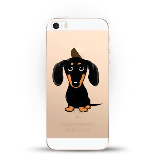 фото Силиконовый чехол черная такса на apple iphone 5/iphone 5s/iphone se andy & paul