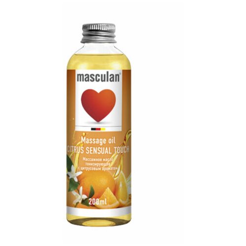 Тонизирующее массажное масло Masculan с цитрусовым ароматом Massage oil Citrus sensual touch, 200 мл