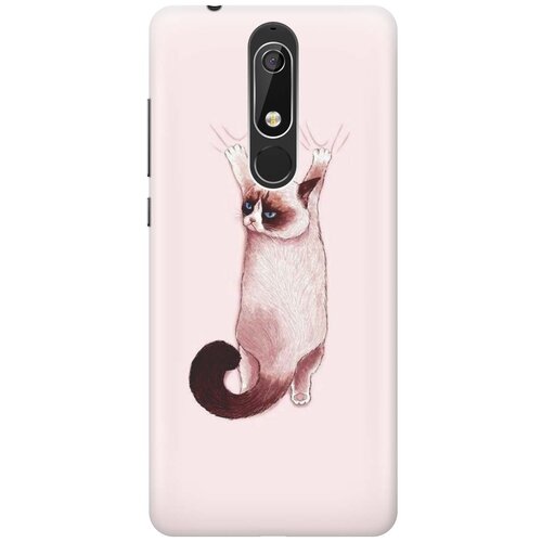 Ультратонкий силиконовый чехол-накладка для Nokia 5.1 с принтом Недовольный кот ультратонкий силиконовый чехол накладка для nokia 5 3 с принтом недовольный кот