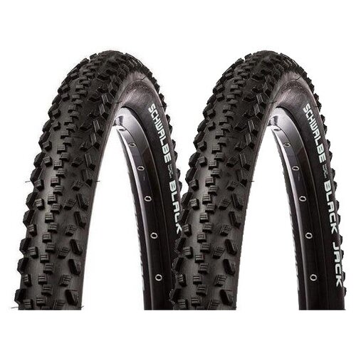 фото Комплект покрышек 2шт для велосипеда schwalbe black jack 26х2.00 (50-559), защита от проколов kevlar guard, стальной корд, black