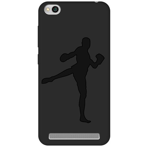 Матовый чехол Kickboxing для Xiaomi Redmi 5A / Сяоми Редми 5А с эффектом блика черный матовый чехол hockey для xiaomi redmi 5a сяоми редми 5а с эффектом блика черный