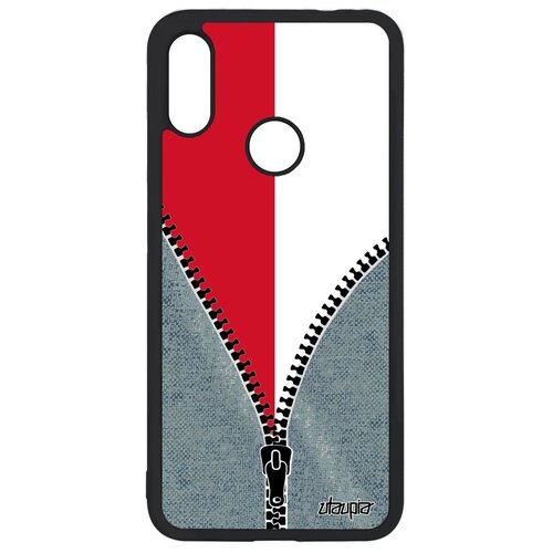 фото Красивый чехол для смартфона // xiaomi redmi note 7 // "флаг монако на молнии" государственный туризм, utaupia, серый