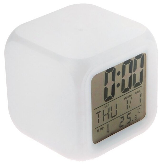 фото Часы-будильник электронные COLOR CHANGE с разноцветной подсветкой / Часы настольные электронные