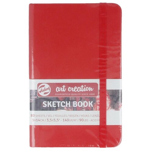 ArtCreation Блокнот для зарисовок 140 г/м2 A6- 9 х 14 см твердый переплет 80 л. 9314201M красный