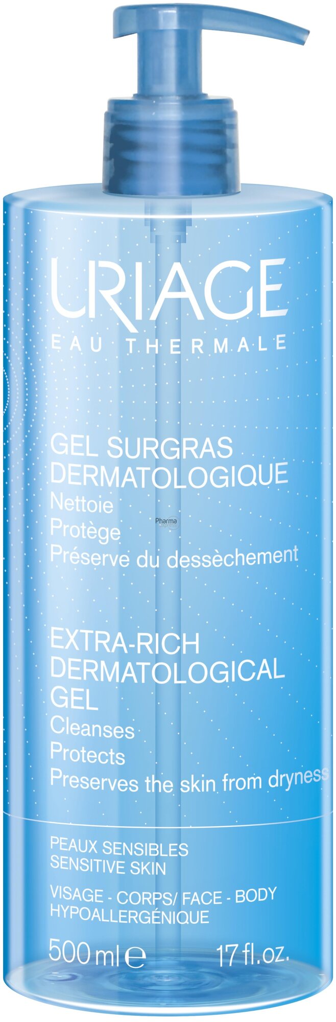 Очищающий гель для лица и тела Uriage Eau Thermale Gel Surgras Dermatologique Гель 500 мл