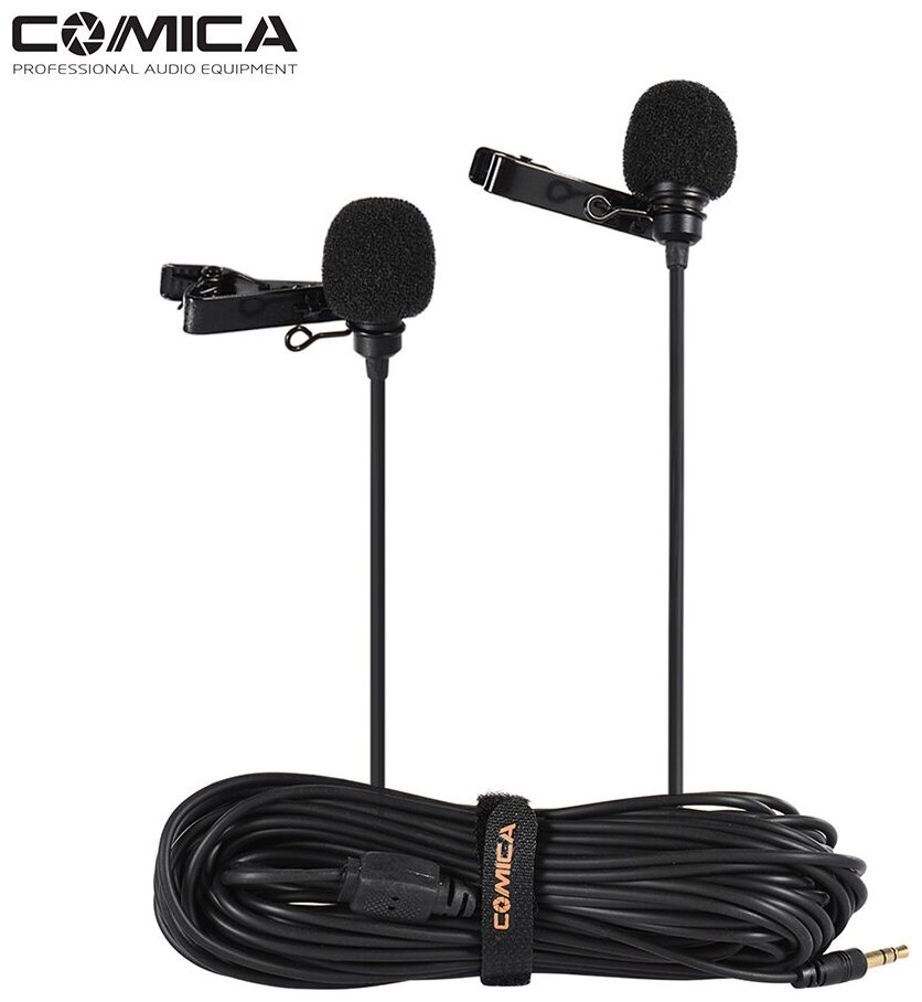 Двойной петличный микрофон Comica 6м